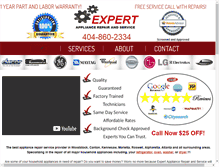 Tablet Screenshot of expertappliancerepairandservice.com